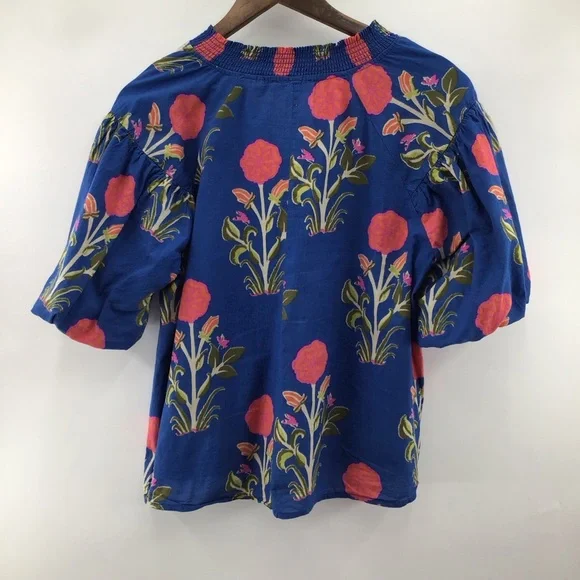 THML Blue and Pink Floral Blouse - Picture 3 of 11